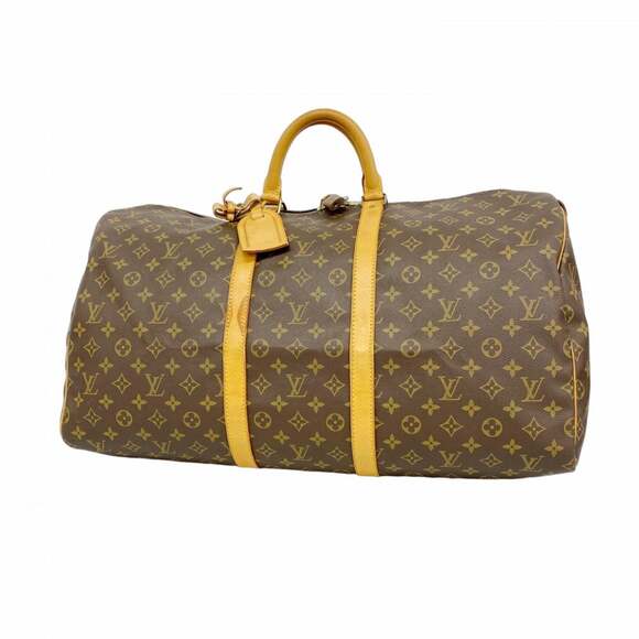 LOUIS VUITTON Brown Monogram Keepall 55 Boston Bag